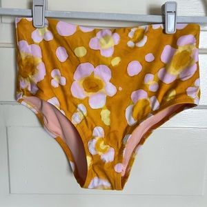 Madewell second wave retro high-waisted bikini bottom in watercolor floral - M